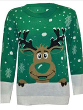Load image into Gallery viewer, Personality printed Xmas lovely elk long sleeve Xmas free size sweater