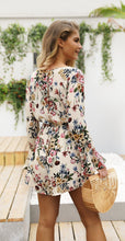 Load image into Gallery viewer, Floral Print V Neck Long Sleeve High Waist Rompers