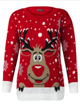 Load image into Gallery viewer, Personality printed Xmas lovely elk long sleeve Xmas free size sweater