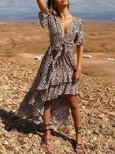 Load image into Gallery viewer, Asymmetric V-neck Bandage Maxi Dress