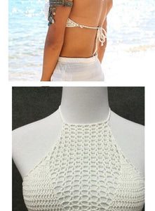 Hand-Knitted Swimsuit Beach Woven Vest Suspenders