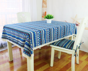Bohemian cotton and linen tablecloth tea table cloth American decorative cover cloth