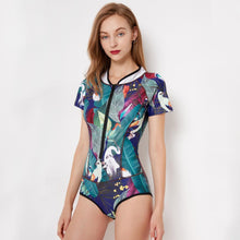 Load image into Gallery viewer, Connected Surfing Suit Short Sleeve Women Swimming Suit Hot Spring Swimming Suit