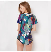 Load image into Gallery viewer, Connected Surfing Suit Short Sleeve Women Swimming Suit Hot Spring Swimming Suit