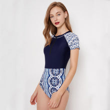 Load image into Gallery viewer, Siamese Surf Suit Short-sleeved Female Swimsuit Swimsuit
