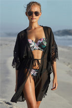 Load image into Gallery viewer, Chiffon Sleeve Lace Up Beach Skirt Sexy Cardigan Bikini Blouse