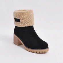 Load image into Gallery viewer, Brushed Thickness Solid Color Round Toe Flock Short Boots