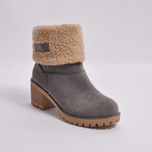Load image into Gallery viewer, Brushed Thickness Solid Color Round Toe Flock Short Boots