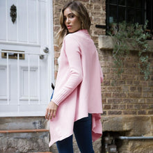 Load image into Gallery viewer, Casual Pink Solid Color Knit Cardigan Sweater