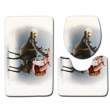 Load image into Gallery viewer, Christmas Snowman Pattern Three-Piece Bathroom Carpet
