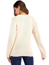 Load image into Gallery viewer, Boho Handmade Square Pattern Knit Stiching Sweater