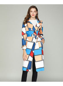 Autume Long Mid-Length Slim Waistband Fashion Casual Color Coat