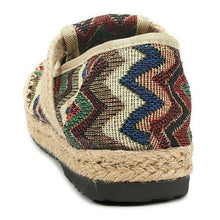Load image into Gallery viewer, Vintage Pattern Colorful Stripe Flax National Wind Retro Slip On Flat Shoes