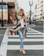 Load image into Gallery viewer, Tassels Long Sleeve Irregular Hem Cowl Neck Sweater
