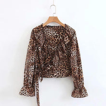 Load image into Gallery viewer, Leopard Print Long Sleeve Casual Tops