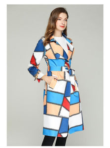 Autume Long Mid-Length Slim Waistband Fashion Casual Color Coat