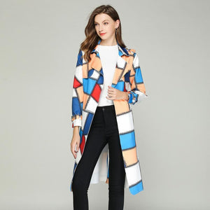 Autume Long Mid-Length Slim Waistband Fashion Casual Color Coat