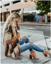 Load image into Gallery viewer, Tassels Long Sleeve Irregular Hem Cowl Neck Sweater