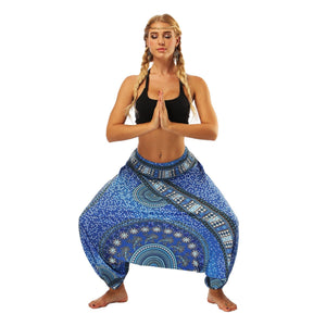 National Wind Style Digital Print Loose Women's Fitness Yoga Pants Leisure Lantern Yoga Pants
