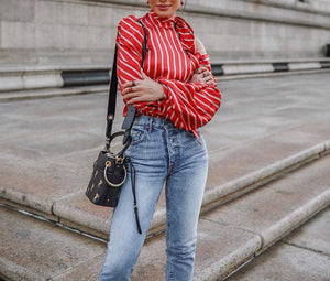 Fashion Stripe Long Sleeve T Shirt Tops