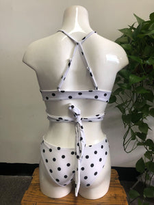 Split Dot Print Swimsuit Sexy Cross Strap Bikini