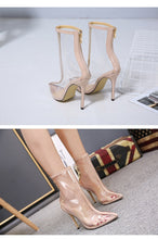 Load image into Gallery viewer, New Sharp Transparent Stiletto Sexy Fashion Bare Ankle Boots