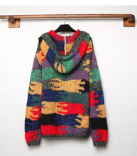 Load image into Gallery viewer, Autumn And Winter Colorful Knit Cardigan Lazy Wind Hooded Coat