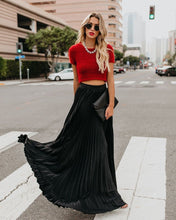 Load image into Gallery viewer, Solid Color High Waist Pleated Long Maxi Skirt