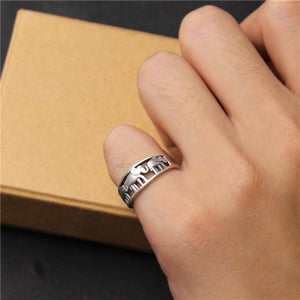 S 925 silver Retro opening three small elephant ring female auspicious transport old ring