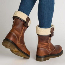 Load image into Gallery viewer, Casual Block Heel Round Toe Brown Boots