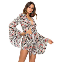 Load image into Gallery viewer, Casual Beach Holiday Print V-Neck Jumpsuit