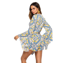 Load image into Gallery viewer, Casual Beach Holiday Print V-Neck Jumpsuit