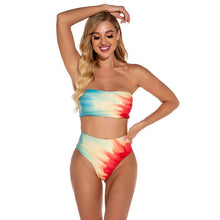 Load image into Gallery viewer, Sexy Tube Top High Waist Split Swimsuit Bikini