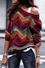 Load image into Gallery viewer, Loose Sloping Shoulder Long Sleeves Pullover Tops