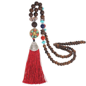 Literary Tassel Necklace Original Beaded Sweater Chain Hemp Cotton Accessories Ethnic Nepal Pendant