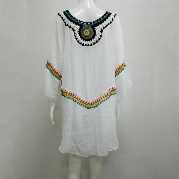 Three Colors Large size fashion loose women Bohemia style cotton in the long section of the shirt