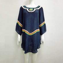 Load image into Gallery viewer, Three Colors Large size fashion loose women Bohemia style cotton in the long section of the shirt
