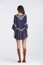 Load image into Gallery viewer, Three Colors Large size fashion loose women Bohemia style cotton in the long section of the shirt