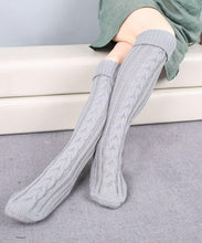 Load image into Gallery viewer, Wool legs leg warp knit Christmas boots over the knee diagonal 8 pattern twist floor socks