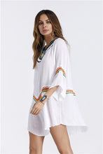 Load image into Gallery viewer, Three Colors Large size fashion loose women Bohemia style cotton in the long section of the shirt