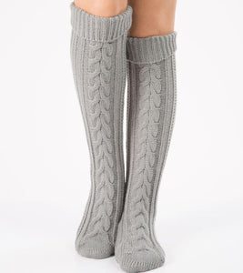 Wool legs leg warp knit Christmas boots over the knee diagonal 8 pattern twist floor socks