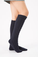 Load image into Gallery viewer, Wool legs leg warp knit Christmas boots over the knee diagonal 8 pattern twist floor socks