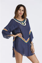 Load image into Gallery viewer, Three Colors Large size fashion loose women Bohemia style cotton in the long section of the shirt