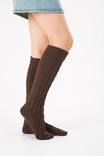 Load image into Gallery viewer, Wool legs leg warp knit Christmas boots over the knee diagonal 8 pattern twist floor socks