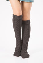 Load image into Gallery viewer, Wool legs leg warp knit Christmas boots over the knee diagonal 8 pattern twist floor socks