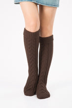 Load image into Gallery viewer, Wool legs leg warp knit Christmas boots over the knee diagonal 8 pattern twist floor socks