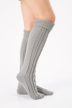 Load image into Gallery viewer, Wool legs leg warp knit Christmas boots over the knee diagonal 8 pattern twist floor socks