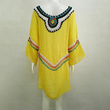 Load image into Gallery viewer, Three Colors Large size fashion loose women Bohemia style cotton in the long section of the shirt