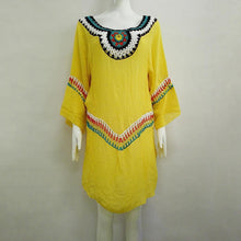 Load image into Gallery viewer, Three Colors Large size fashion loose women Bohemia style cotton in the long section of the shirt