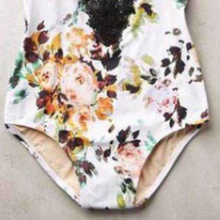 Load image into Gallery viewer, Deep V-Neck Decorative Lace Patchwork Abstract Print Jumpsuits